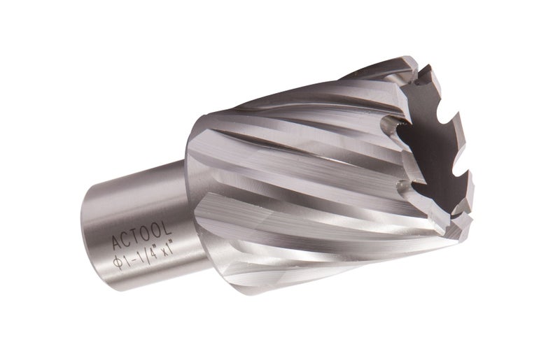 ACTOOL 1-1/4" Diameter Ã— 1" Depth of Cut HSS ANNULAR Cutter with 3/4'' Weldon Shank - Image 1